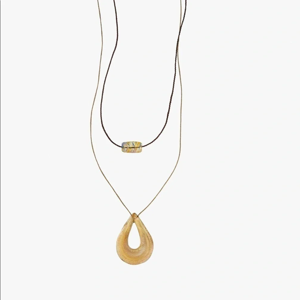 NWT. Zara Limited Edition Golden Pack of Glass Necklaces.